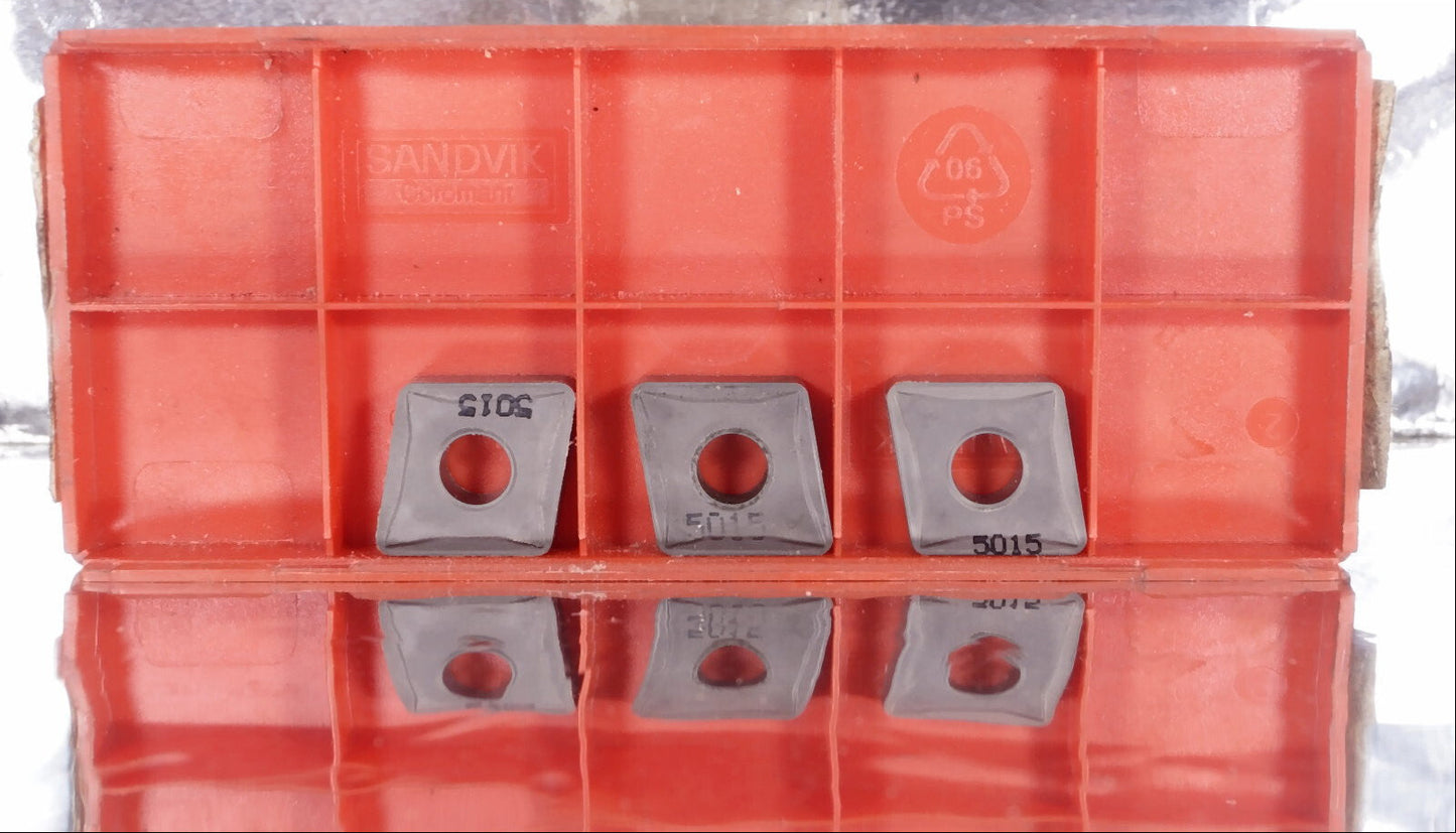 SANDVIK Wendeplatten CNMG 120408-QF 5015 – 3 Stück zum Drehen von Stahl
