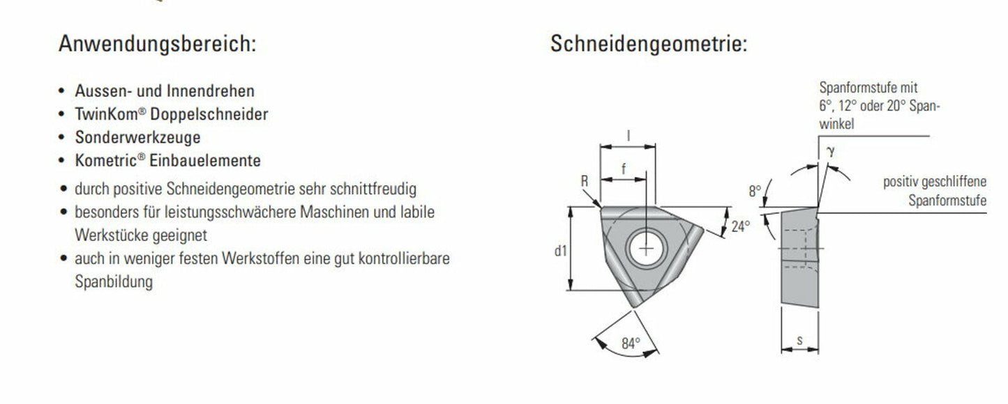 10 Wendeplatten KOMET XW00 50000.3421 K10, WOHX 10... Neu mit ausgewiesener MwSt