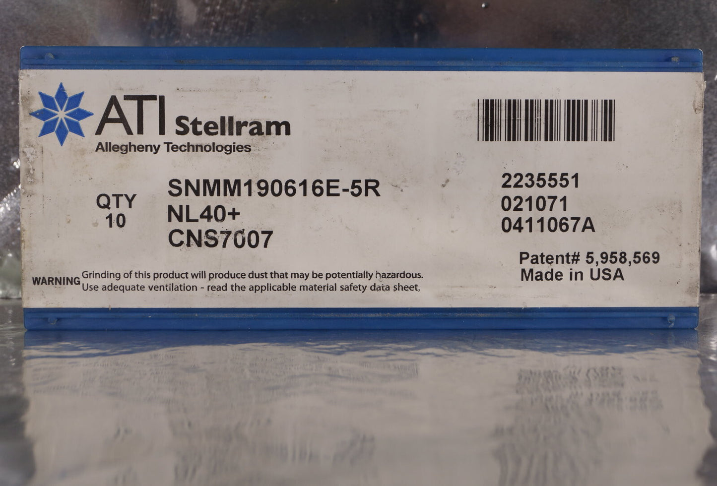 10 Wendeplatten SNMM 190616E-5R Stellram, Neu ovp m. Rechnung