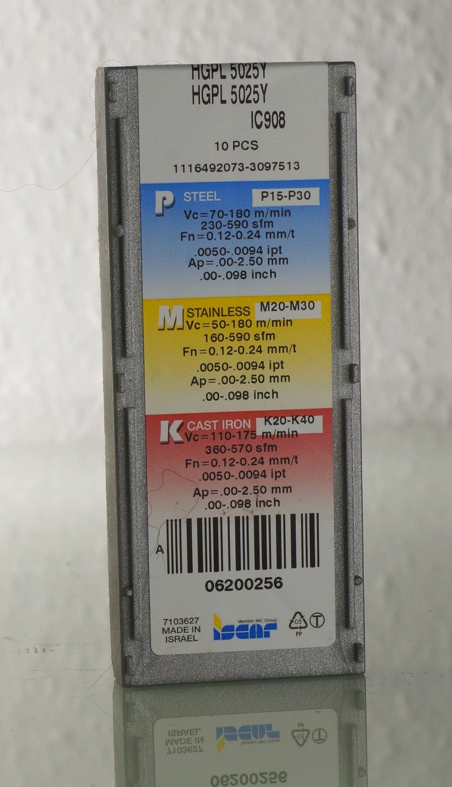 10 Wendeplatten HGPL 5025Y IC908  ISCAR Stechdrehen, geöffnete Packung mit MwSt