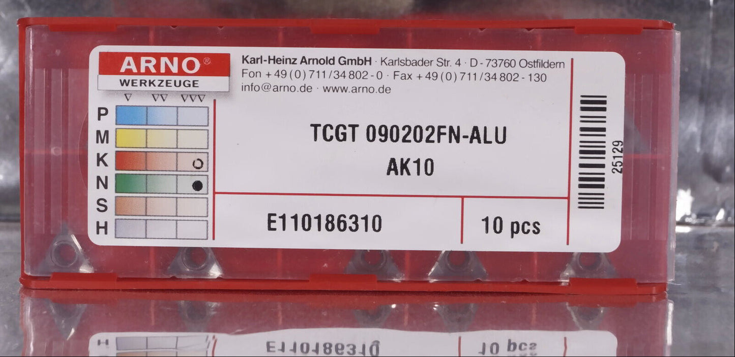 10 Wendeplatten TCGT 090202FN-ALU AK10 ARNO Neu mit Rechnung