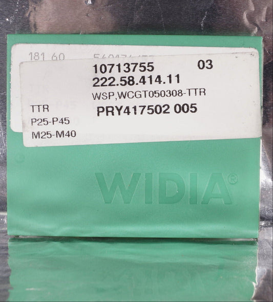 10  Wendeplatten WCGT 050308 TTR P25 - P45, M25 - M40 WIDIA Neu mit Rechnung
