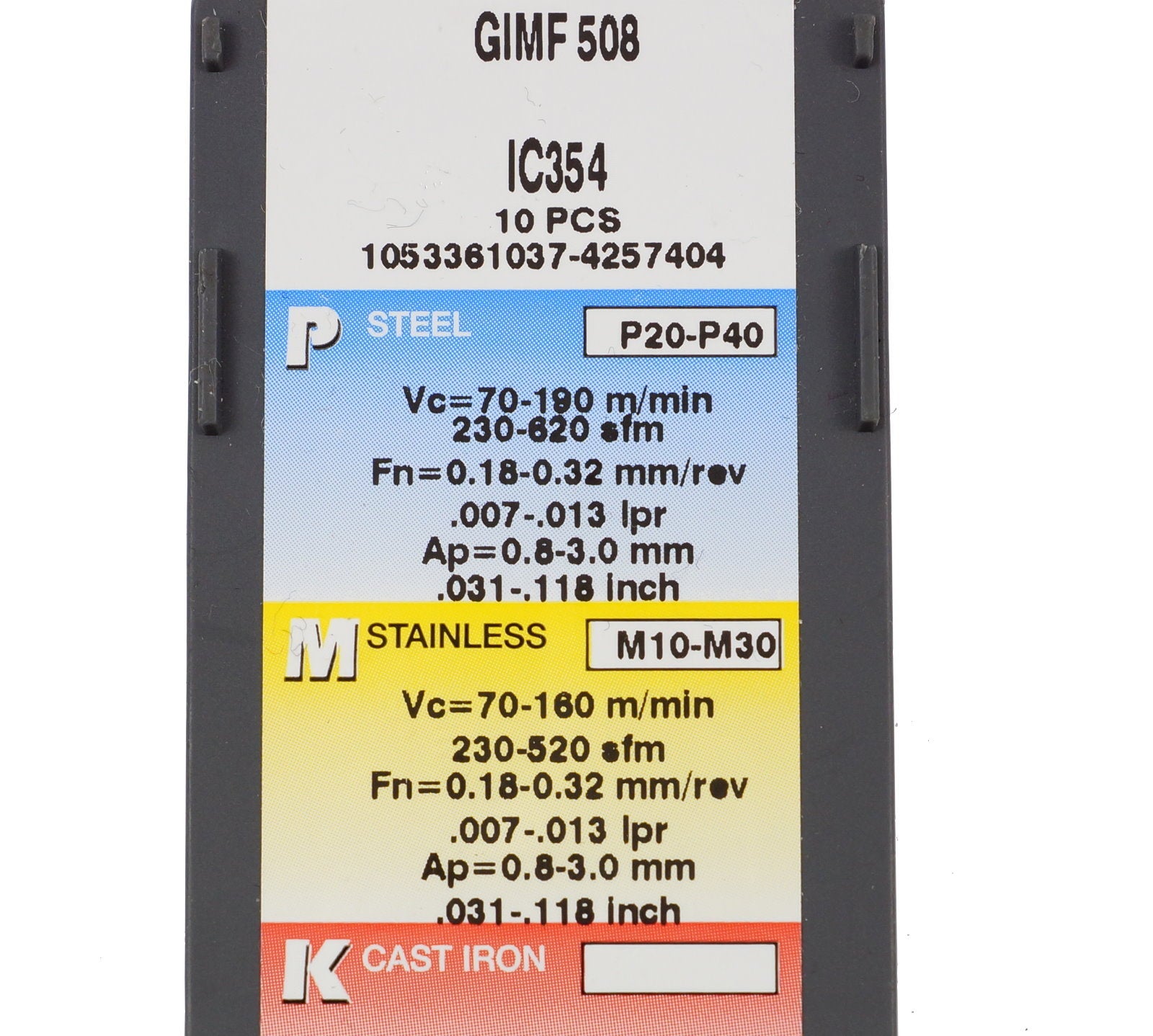 10 Wendeplatten GIMF 508 IC354 ISCAR Stechdrehen Neu, mit ausgewiesener MwSt