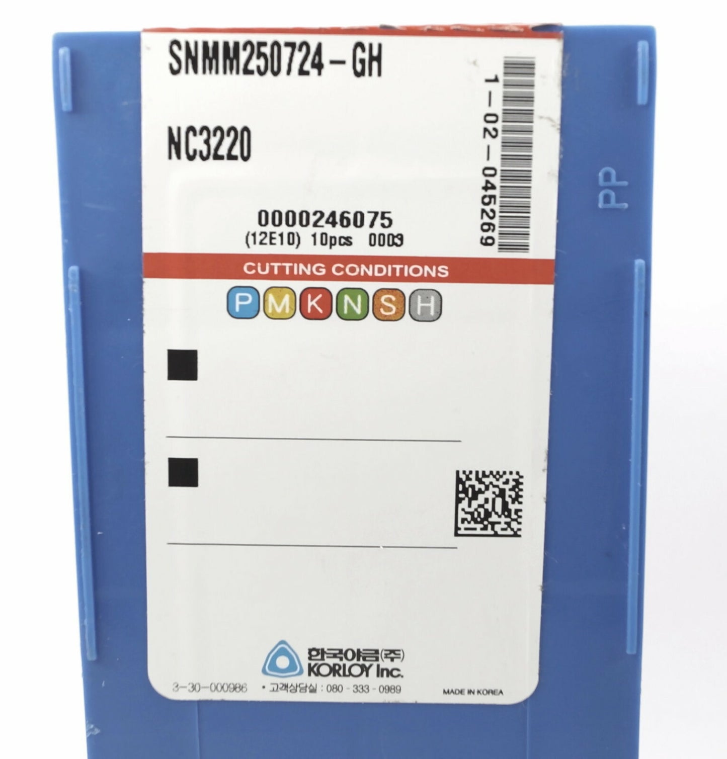 10 Wendeplatten SNMM 250724-GH NC3220 KORLOY Neu mit Rechnung