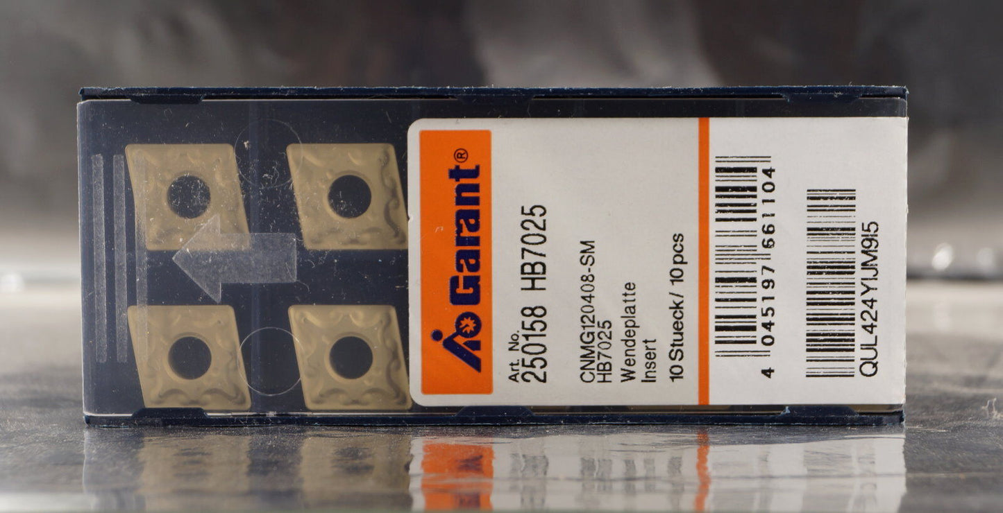 10 Wendeplatten CNMG 120408SM HB7025 GARANT 250158 HB7025 Stahl - Bearbeitung