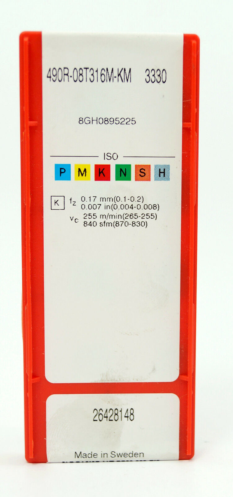 10 Wendeplatten 490R-08T316M-KM 3330  von SANDVIK Neu, ovp mit Rechnung