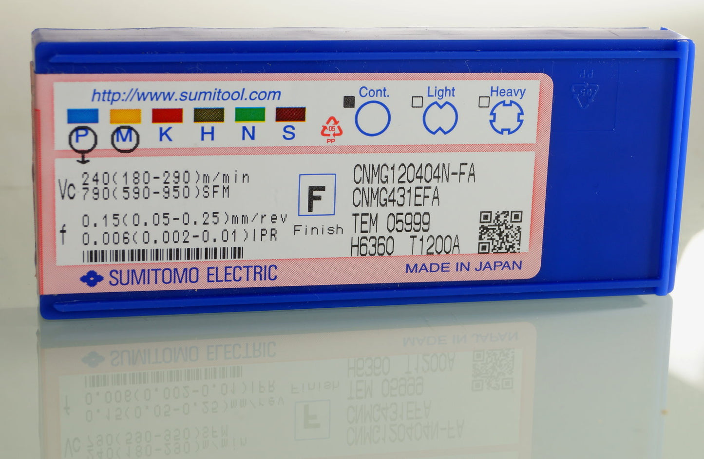 10 Wendeplatten CNMG 120404N-FA T1200A Sumitomo CERMET - Platte für Stahl