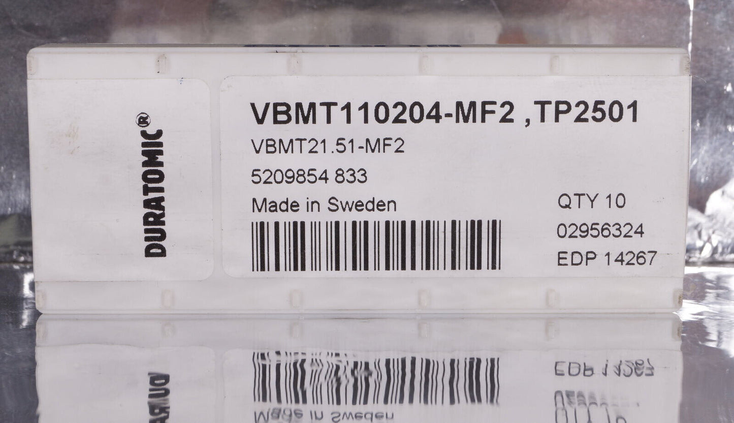 10 Wendeplatten VBMT110204-MF2 ,TP2501 SECO, Neu mit Rechnung