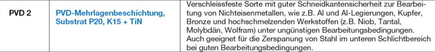 10 Wendeplatten CCGT 120404FN-Alu PVD2 von ARNO für Nichteisenmetalle