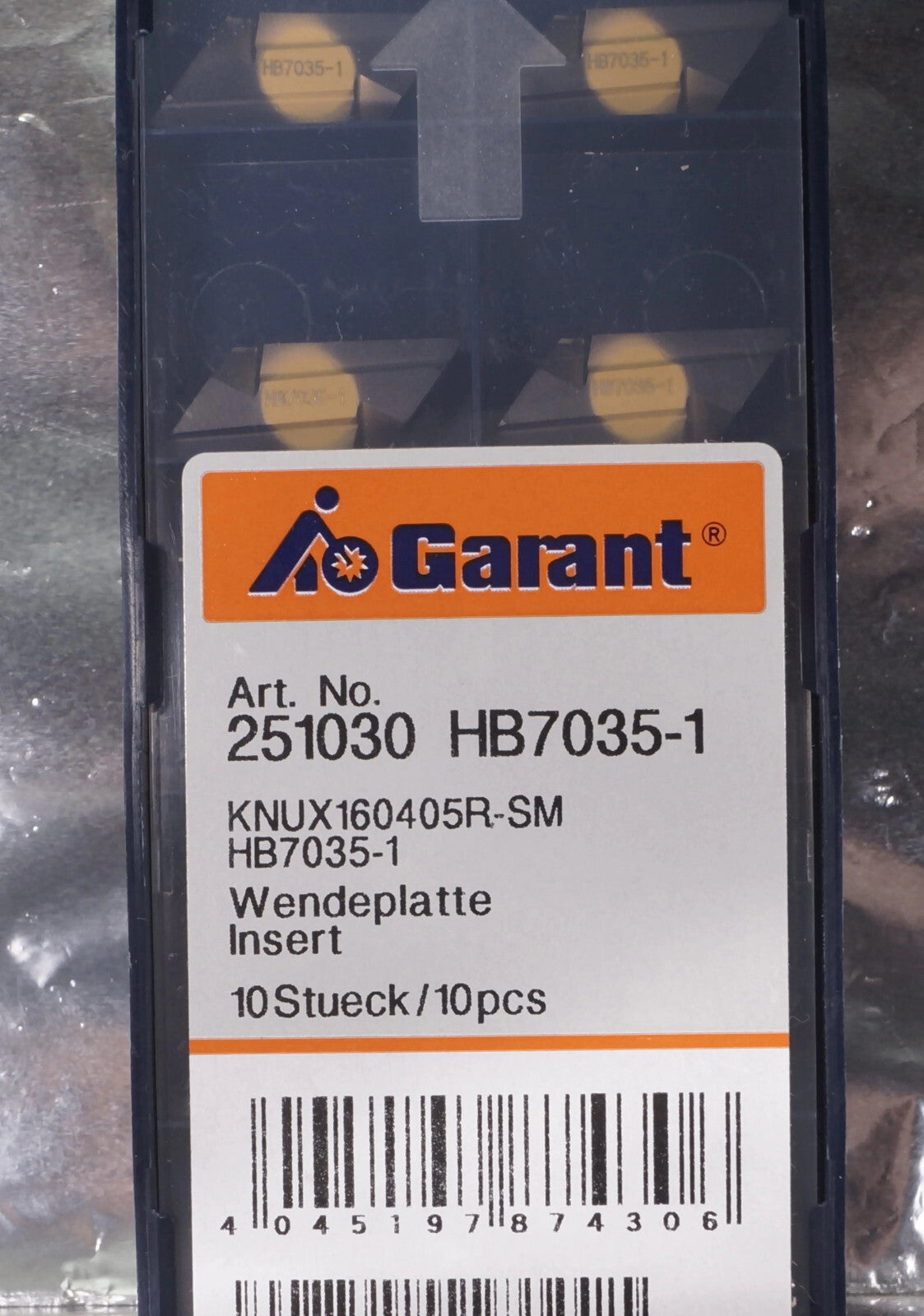 10 Wendeplatten KNUX160405R-SM HB7035-1 Garant Nr 251030 HB7035-1 incl. MwSt !