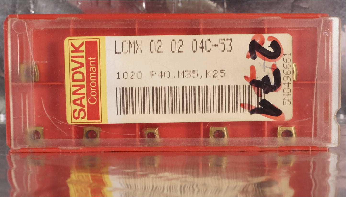 10 Wendeplatten LCMX 02 02 04C-53 1020 P40, M35, K25 von SANDVIK Neu u. Ovp