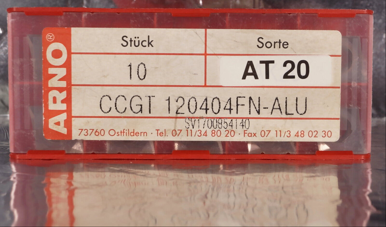 10 Wendeplatten CCGT 120404FN-ALU AT20 von ARNO für Nichteisenmetalle